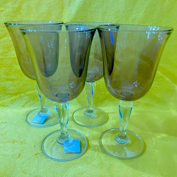 Dining Purple Wine Glasses Stemware Crystal Twist Handle Poshmark